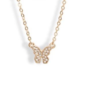 BP Chain Butterfly Pendant Necklace